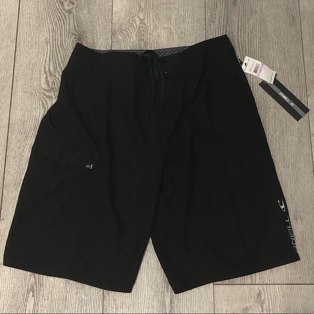 NWT O’Neill Santa Cruz Board Shorts Blk W32 L21